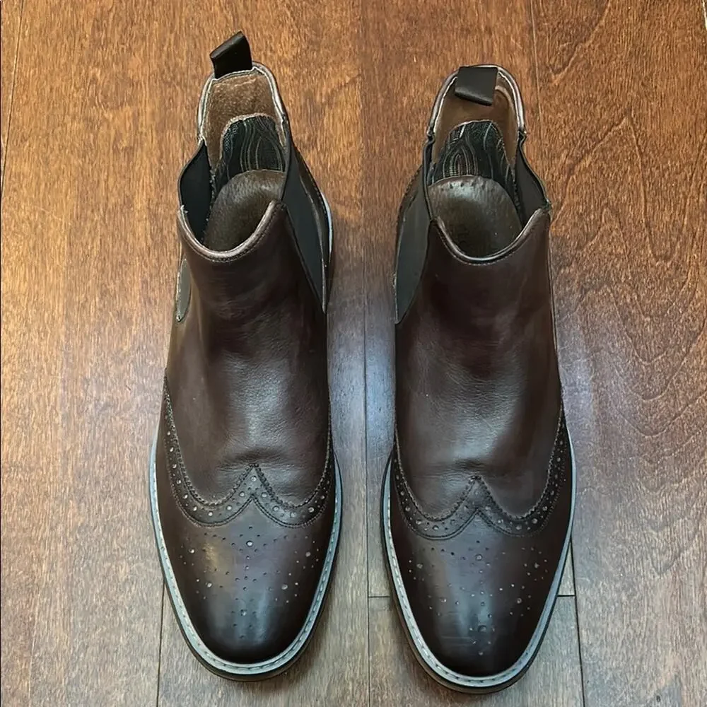 Florsheim Men’s Brown Leather Chelsea Boots, Beautiful Reddish Brown, Size 11.5